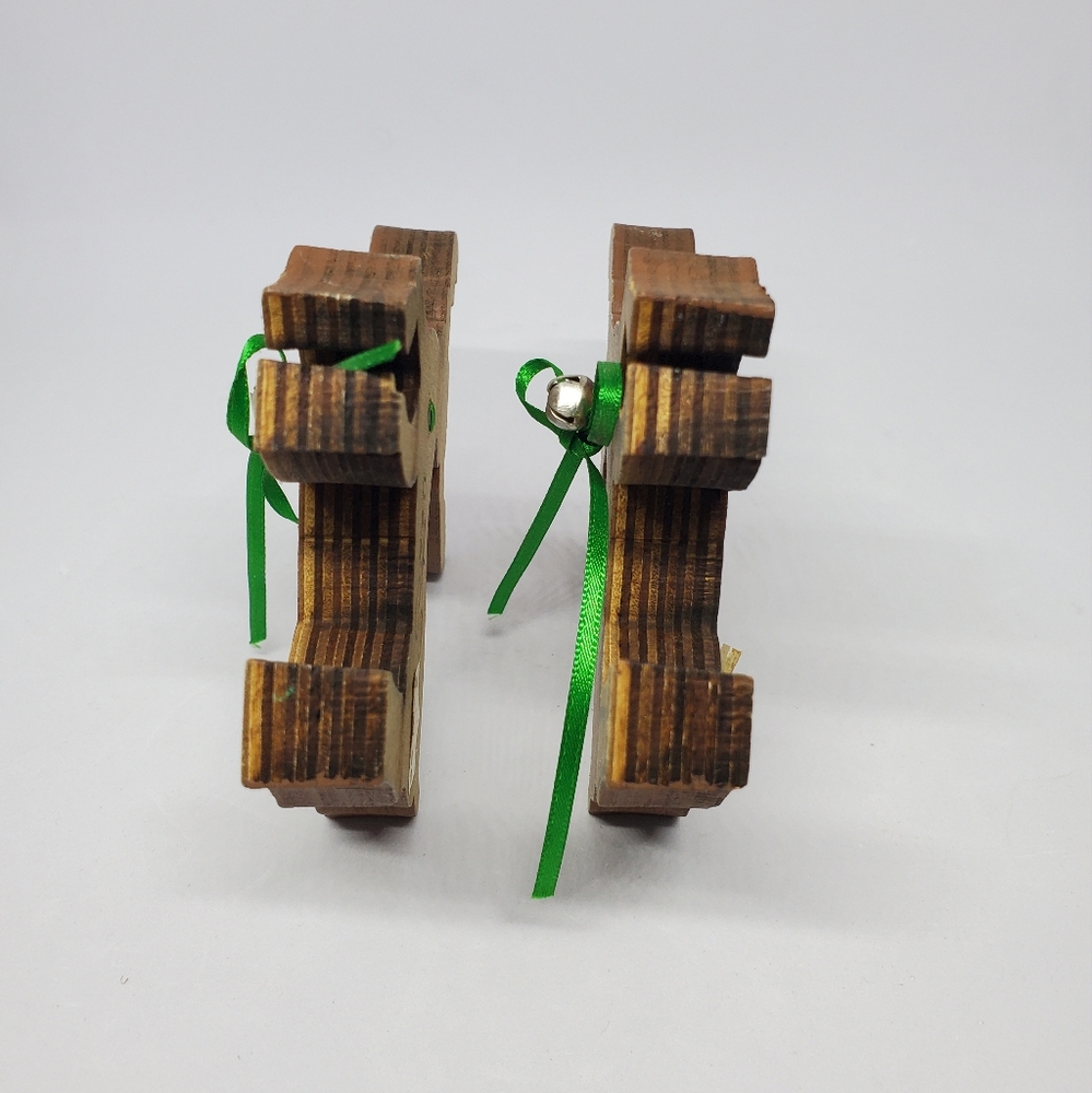 Sheila's Collectibles Vtg Wood Reindeer Figures Primitive Rustic Christmas 5.25" - Picture 10 of 14